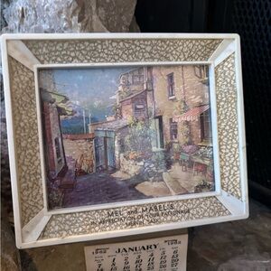 Vintage Decorative Picture Frame with Artwork 1960s